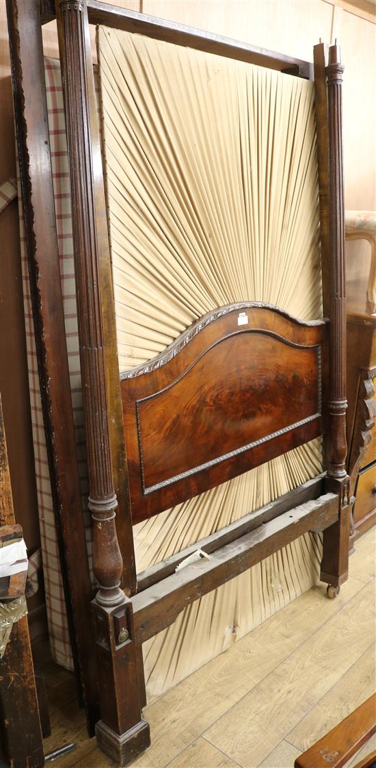 An early 19th century style mahogany four poster bed, W.127cm